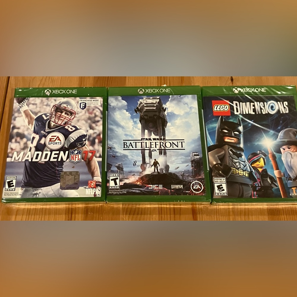 NEW lot of 3 XBOX ONE games. Star Wars Battlefront, Lego Dimensions, Madden 2017